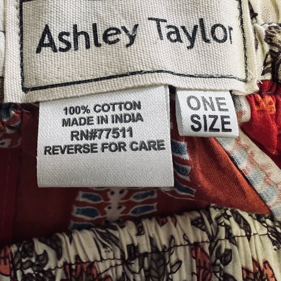 Ashley Taylor Patchwork Skirt Womens One‎ Size Red Boho Hippie Drawstring Cotton - Picture 5 of 10